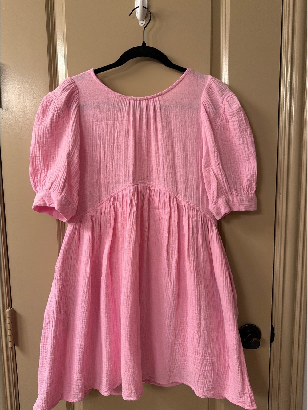 The impeccable pig Pink Puff Sleeve Babydoll Dress